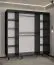 Armoire à portes coulissantes avec deux barres de penderie Jotunheimen 202, couleur : noir - Dimensions : 208 x 200,5 x 62 cm (H x L x P)