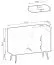 Commode avec deux portes Horsham 62, Couleur : Blanc, deux tiroirs, Fonction push-to-open, quatre compartiments, protection des bords ABS, deux étagères en bois, pour le salon