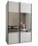 Penderie / Armoire à portes coulissantes / 245,5 x 160 x 64 cm / 11 compartiments / Couleur : Blanc / Système de fermeture Soft-Close / Miroir / 2 portes coulissantes / 2 tringles à vêtements