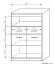 Commode Pasuruan 05 | Noyer & Érable | 130 x 85 x 37 cm | Design moderne | Grand espace de rangement