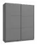 Chambre à coucher sombre - Ensemble A Kule, 4 pièces, Couleur : Gris graphite, protection des bords ABS, une armoire, une commode et deux chevets, design moderne