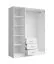 Armoire / 3 tiroirs / Couleur : Blanc / 2 portes battantes / 1 porte miroir / 1 tringle à vêtements / Dimensions : 150,5 x 58 x 200,5 cm / Armoire à portes battantes / Design sobre