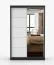 Armoire penderie 2 m avec portes coulissantes | 200 x 120 x 61 cm | Blanc / Noir | Rudawy 03 | Miroir | 6 étagères