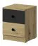 Armoire de bureau Sirte 09, Couleur : Chêne / Blanc / Noir mat - Dimensions : 50 x 40 x 40 cm (H x L x P)