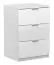 Table de nuit Sabadell 21 | Blanc & Blanc brillant | 67 x 45 x 38 cm | 3 tiroirs élégants