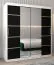 180 cm de large Armoire à portes coulissantes avec 10 casiers et 2 portes | Couleur: Blanc / Noir | Laminée Abbildung