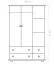 Armoire | 3 portes battantes | 4 tiroirs | 4 casiers | avec tringle à vêtements | 154 cm de large | Bois massif | Couleur: Aulne Abbildung