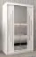 Armoire à portes coulissantes / Penderie avec miroir Tomlis 02A, Couleur : Blanc mat - Dimensions : 200 x 120 x 62 cm (h x l x p)