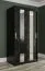 Armoire étroite avec aspect marbre Ätna 01, Couleur : Noir mat / Marbre noir - Dimensions : 200 x 100 x 62 cm (h x l x p), avec cinq casiers