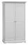 Gyronde 11 armoire à portes battantes / penderie, pin massif, laqué blanc - 190 x 108 x 65 cm (H x L x P)