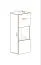 Vitrine suspendue au design moderne Raudberg 30, Couleur : Blanc - dimensions : 126 x 40 x 29 cm (h x l x p), avec éclairage LED
