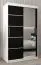 120 cm de large Armoire à portes coulissantes avec 2 portes | 5 casiers | 2 tringles à vêtements | Couleur: Blanc / Noir Abbildung