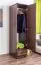 Étroite Armoire | 1 porte battante | 1 tiroir | avec tringle à vêtements | 47 cm de large | Bois massif | Couleur: Noisette Abbildung