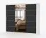 Armoire penderie 2,5 m avec portes coulissantes miroir | Blanc & Noir | Cevennen 09 | 218 x 250 x 61 cm | 3 portes | 12 compartiments