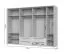 Armoire à portes battantes avec cadre Neiafu 55, Couleur : Cachemire, quatre tiroirs, huit étagères, dimensions : 226 x 322 x 60 cm, quatre tringles à vêtements, Pour chambre à coucher