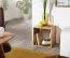 Petit meuble en bois massif d'acacia fait main | 43 x 43 x 33 cm | Utilisable comme étagère ou table d’appoint
