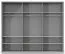 Armoire à portes battantes / armoire avec cadre LED Siumu 25, Couleur : Blanc / Blanc brillant - 226 x 277 x 60 cm (H x L x P)