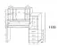 Bureau Banjaran 22, couleur : aulne - Dimensions : 135 x 132 x 60 cm (H x L x P)