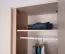 Armoire simple Fricourt 03, beige / chêne clair, 195 x 90 x 50 cm, avec 7 compartiments et 1 tringle à vêtements, chants ABS, finition de haute qualité