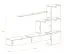 Meuble-paroi moderne Balestrand 136, couleur : gris / blanc - dimensions : 200 x 310 x 40 cm (h x l x p), avec six compartiments