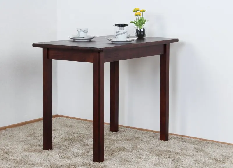 Table en pin massif, couleur noyer Junco 227A (carrée) - 90 x 60 cm (L x P)