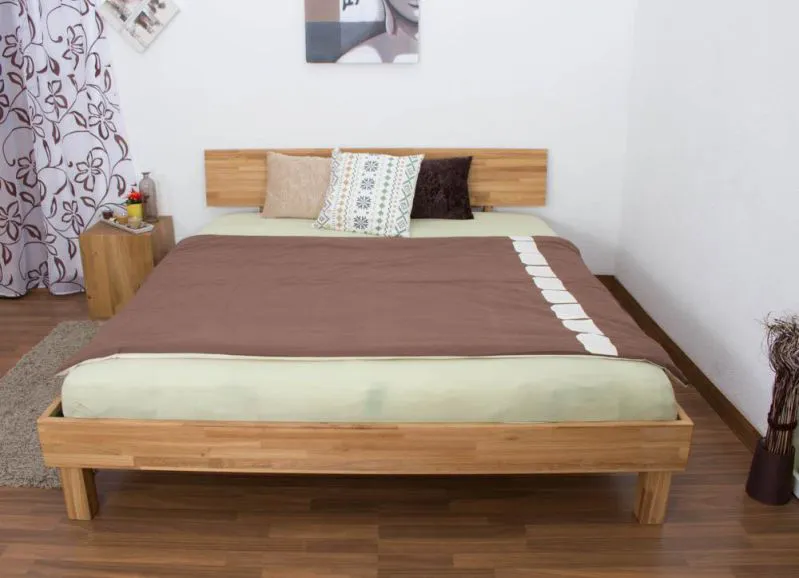 Bois massif Lit Chêne 180 x 200 cm huilé Abbildung