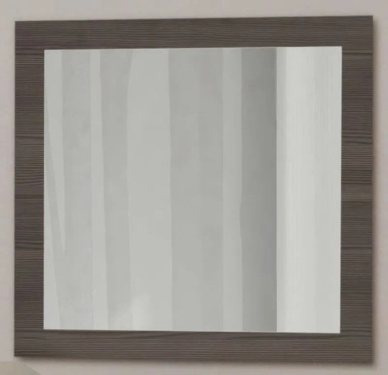 Set de 3 miroirs "Dorida" | Design moderne | 60 x 60 x 3 cm | Finition brun foncé