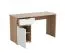 Bureau Sonomi 01 | Chêne Sonoma / Blanc | 1 tiroir, 1 porte, 2 niches | Poignées grises | 75,5 x 130 x 50 cm