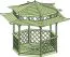 Pavillon Craspedia 01 en bois de pin, massif, imprégné sous pression, surface de base 5,5 m², plancher inclus, toit en pavillon, pagode de jardin, abri en bois