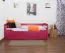 Lit simple / Lit fonctionnel "Easy Premium Line" K1/h/s incl. 2ème couchette et 2 panneaux de recouvrement, 90 x 200 cm hêtre massif rose
