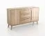 Chambre à coucher - Ensemble E Engordany / 5 pièces / Couleur : Hêtre / Hêtre massif / laqué / 2 tables de chevet / 1 lit double avec tête de lit solide / 1 commode / 1 armoire