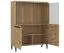 Vitrine Buzet 05 en chêne et noir | Design moderne | 140 x 94 x 40 cm | Soft Close & Étagère en verre LED