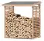 Abri pour bois de chauffage 01 sans panneau arrière - en bois de mélèze -Dimensions : 200 x 75 x 200 cm (L x l x h)