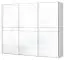Armoire à portes coulissantes / armoire Siumu 09, couleur : blanc / blanc brillant - 224 x 272 x 61 cm (h x l x p)