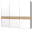 Armoire à portes coulissantes / Penderie Faleasiu 10, Couleur : Blanc / Noyer - Dimensions : 224 x 272 x 61 cm (H x L x P)