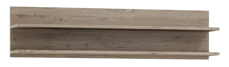 Étagère murale suspendue Kavieng 14 | Finition chêne | 30 x 125 x 21 cm