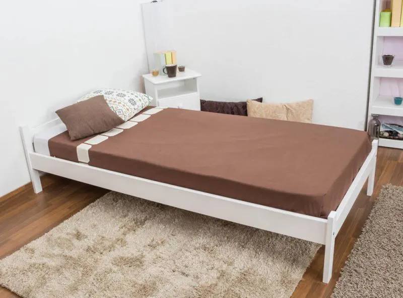 Blanc Pin Lit Futon 90 x 200 cm Blanc massif Abbildung