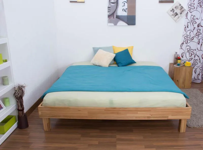 Bois massif Lit Chêne 180 x 200 cm huilé Abbildung