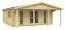 Bois-Maison de jardin 7,95 x 6,29 mètres (incl. toit) | 3 fenêtres | 70 mm Madriers |Naturel non traité | toit à deux pentes | incl. plancher | en épicéa nordique Abbildung