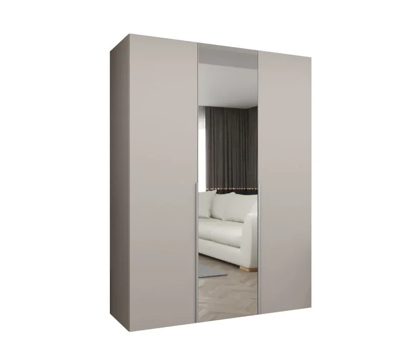 Armoire penderie Eiger 76 | 1,5 m large | Finition cachemire | 2 tringles | Porte miroir