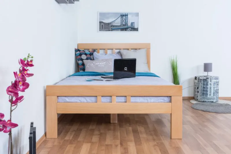 Lit enfant ou adolescent Easy Premium Line K8 | 120 x 200 cm | Hêtre massif naturel | Design moderne | Montage rapide
