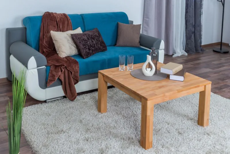 Table basse Wooden Nature 419 coeur de hêtre massif - 80 x 80 x 45 cm (L x P x H)