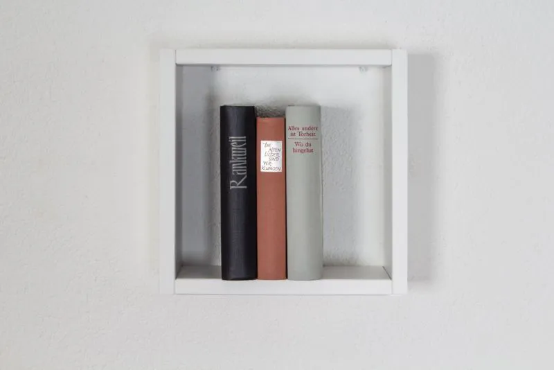 Étagère murale en pin massif blanc laqué Junco 283A | 30 x 30 x 12 cm | Design moderne et compact