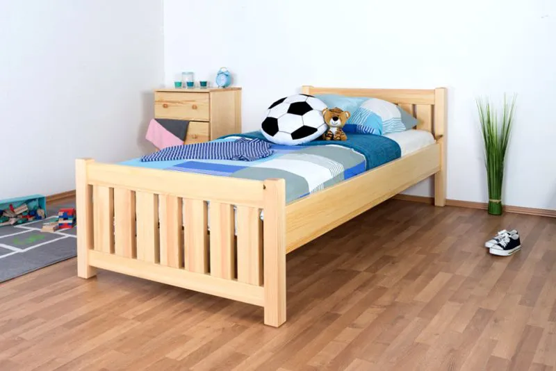 Lit pour enfant 100 x 200 cm | Bois massif: Pin | Laqué Naturel Abbildung
