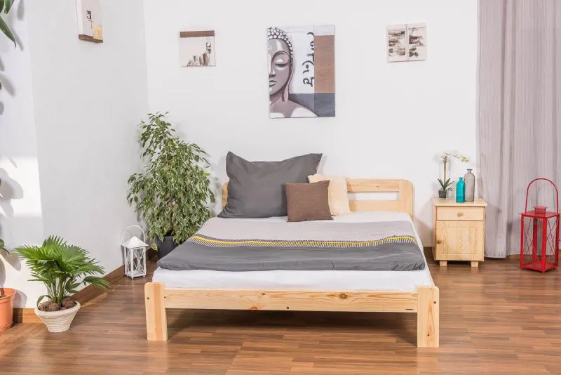Pin Bois massif Cadre de lit 160 x 200 cm Naturel Abbildung