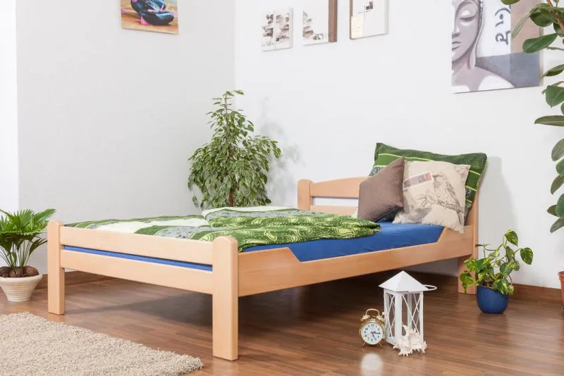 Lit en bois Cadre de lit Hêtre 140 x 200 cm Naturel Abbildung