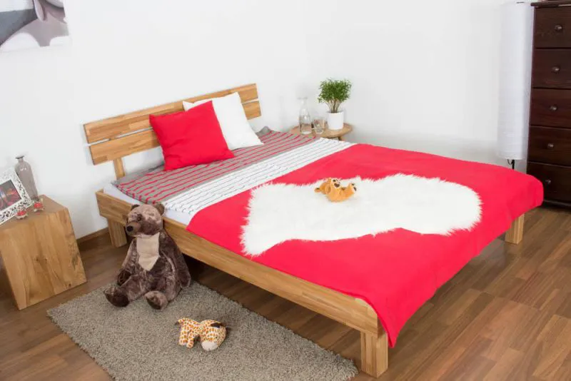 Chêne Bois massif Lit 140 x 200 cm huilé Abbildung