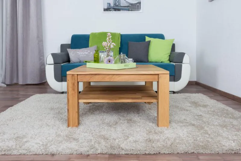 Table d'appoint Table basse Chêne Bois massif Couleur: Naturel 45x80x80 cm Abbildung