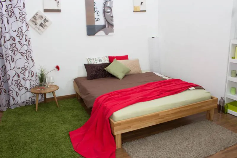 Chêne Bois massif Lit 160 x 200 cm huilé Abbildung