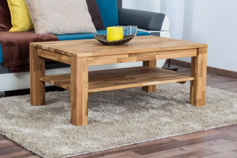 Table d'appoint Table basse Chêne Bois massif Couleur: Naturel 45x105x65 cm Abbildung